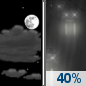 Tonight: Partly Cloudy then Chance Light Rain