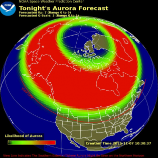 Auroral Viewline Forecast - Tonight
